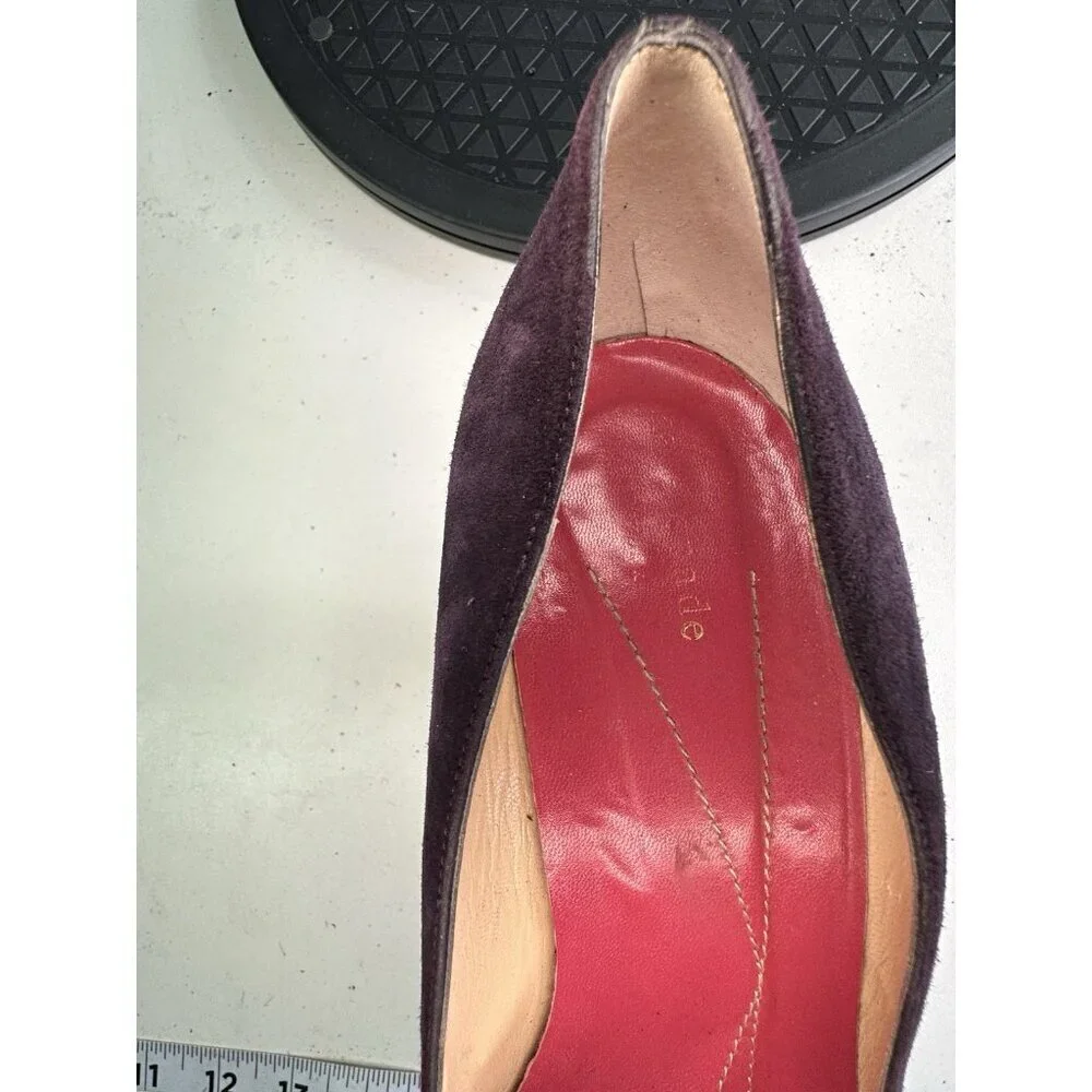 KATE SPADE Purple Suede Wedges  with Signature Pink Interior Size 9 B
